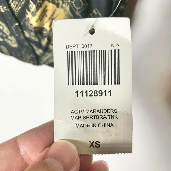 Harry Potter NWT Junior XS Marauder's Map Sports Bra Removable Pads Stretch - Picture 5 of 7